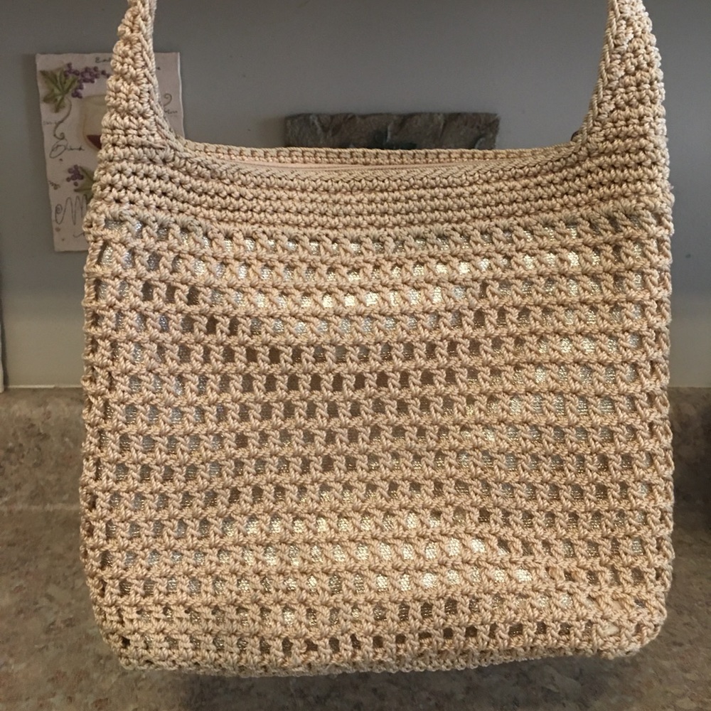 SAK tan woven crossbody